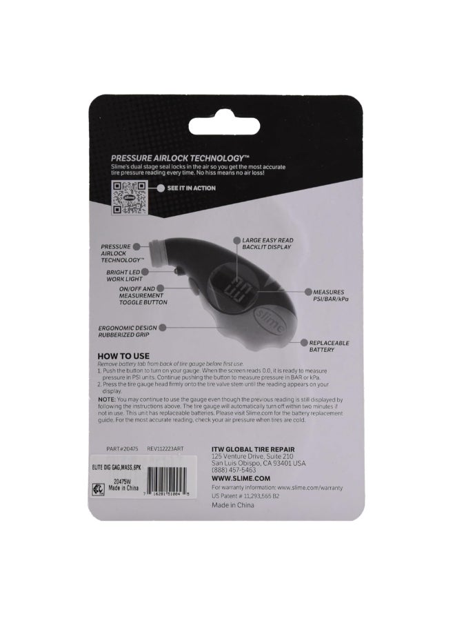 سلايم إيرلوك 5-150 مقياس ضغط إطارات رقمي سهل القراءة اللونين الأسود والأخضر 18.11 x 11.43 x 2.72 ملم 20475 - Image 3